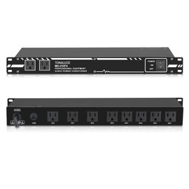 TONALUXE Power Conditioner for Audio Equipment, 10 Outlets 30A Rack Mount Audio Digital Pro Power Supply Controller Regulator for Home Theater Sound System Stage Studio (MU-210FX)