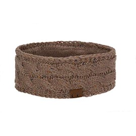 C.C - Diadema elástica suave para invierno, cálida, con forro difuso., Marrón topo, Talla única