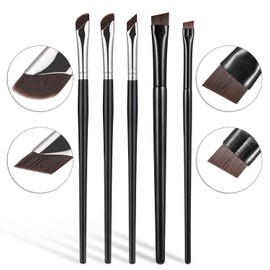 5-Piece Set of Etercycle Eyeliner Brushes for Precision Makeup Application - Fine Angled & Ultra Thin Slanted Flat Angle for Professional Beauty Cosmetic Tool