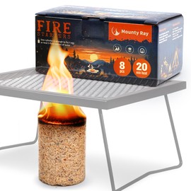 Portable Campfire - 8 pcs - up to 20 Min Burn Each - Emergency Fire Starters for Campfires - Survival Cooking Heat Source for Hiking, Emergency, Outdoor Stove or Grill