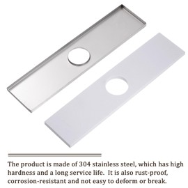 Kozelo Hole Cover Deck Plate Escutcheon-[10 Inch], Sink Cover Plate for Home Sink Faucet, Stainless Steel, Square Brushed, Brushed Silver