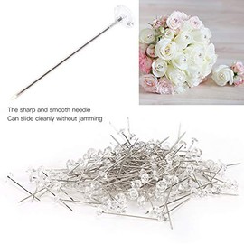 200Pcs Alfileres De Costura, Cabeza De Cristal Perla con Diseño Lágrima En Acrílico Y Acero, para Manualidades, Bodas Y Costura