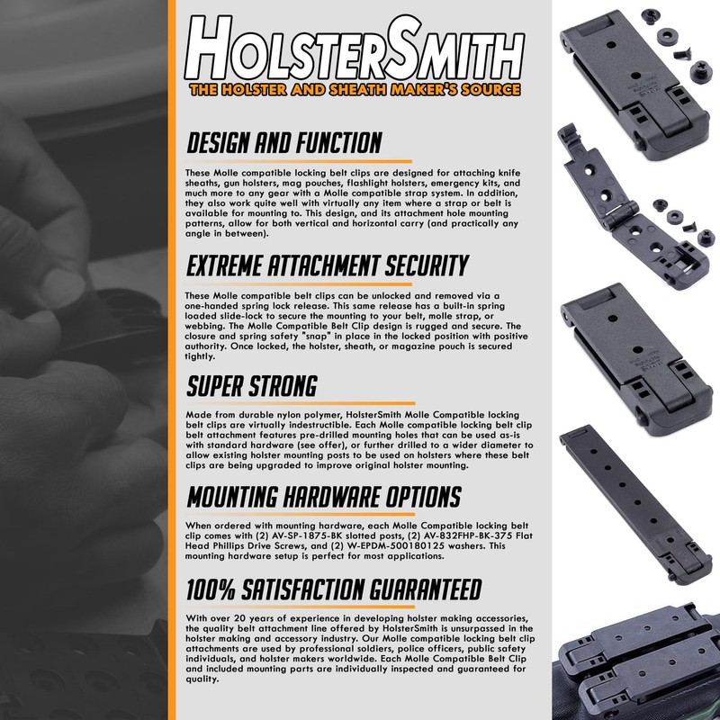 Molle Lock - Holster Mounting Attachment - Tactical Black -