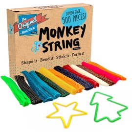 Impresa Monkey String Fidget Toys - 500 Piece Jumbo Pack Multicolor - Sensory & Creative Art Kits for Kids & Adults - Bendable Silly String