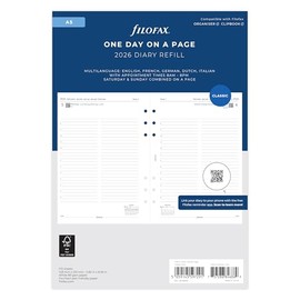 Filofax A5 day per page 5 language appointments 2026 diary 26-68515