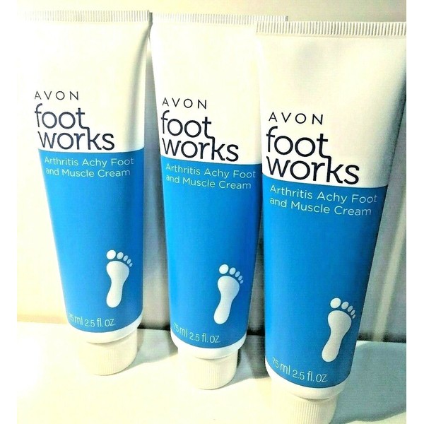 AVON FOOT WORKS ARTHRITIS ACHY FOOT AND MUSCLE  CREAM  ( BUNDLE OF 3)