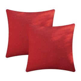 Set of 2 Luxton Patio Cushion Covers Red Outdoor Cushion Cover UV Water Resistant for Backyard Alfresco Couch Sofa Decoration 45x45cm (Red)