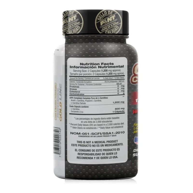 Carnitina Cpsulas L-carnitina Caps 100 De 600 Mg Fnt Gca