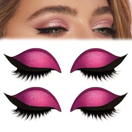 2 Pairs Lazy Eye Shadow Eyelash Patch,Eyeshadow and lash Sticker, 2-in-1 Reusable Eyeshadow & Eyelash Makeup Stickers with False Lashes, Makeup Stencils Sticker for Party, Prom