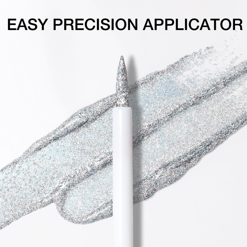 FOCALLURE Unearthing Mars Glitter Eyeliner, Waterproof Liquid Eyeliner Pencil, Smudge