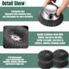 Steel Wool Scrubber with Handle: 7Pcs Stainless Steel Scrubber Brush