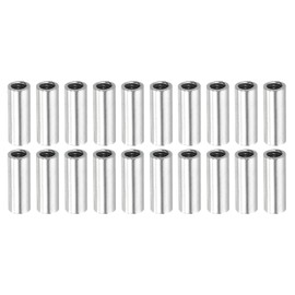 sourcing map Pack of 20 Round Coupling Nuts M4 x 0.7 mm Internal Thread 15 mm Thread Round Sleeve Connector Rod Bolt Pipe Nut Hardware Attachment Silver