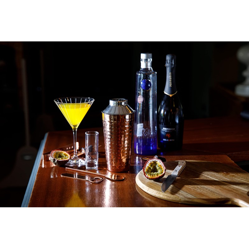 BarCraft 7-Piece Copper Cocktail Set in Gift Box, Includes Cocktail