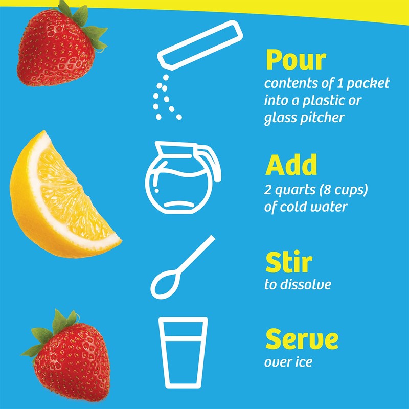 Wyler's Light Pitcher Packs, Water Drink Mix, Strawberry Lemonade,6 Pitcher