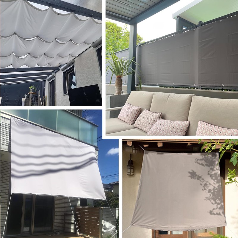 Awning Waterproof, Rectangular with Eyelets, Wind and 95% UV Protection,