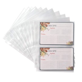 Samsill 4x6 Recipe Card Protectors, Splatter Proof, 2-4 Recipe Cards Per Sheet, Fits 8" x 9" - 3 Ring Binders, 25 Pack