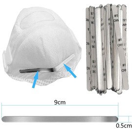 Pack of 50 Aluminium Strips Nose Wire Nose Bridge for Mask, 90 mm Metal Flat Aluminium Wire Nose Clips Nose Bridge Holder DIY Wire for Sewing Crafts Nose Bridge Clips (Nose 50P)