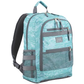 Eastsport Travel College Laptop Lunch Backpack Bookbag, Reusable Insulated Food Snack Cooler Lunchbox Set, for Work, Outdoor, Ocean Paradise