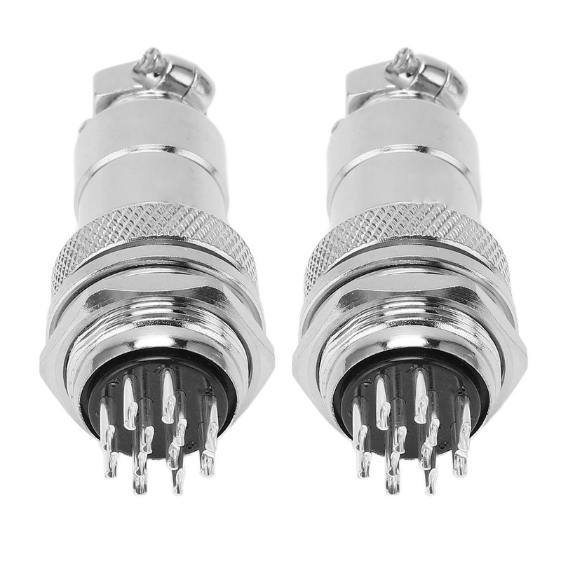 2PCS 12 Pin Aviation Connectors Zinc Alloy Electrical Plug and