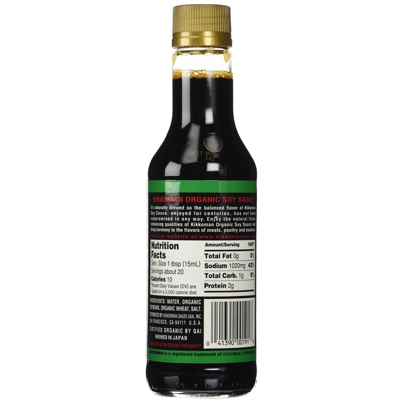 Kikkoman Organic Naturally Brewed Soy Sauce, 10 Ounce