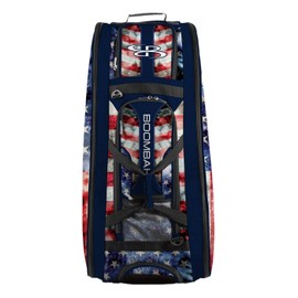 Boombah Beast Rolling Bat Bag 2.0-40" x 14" x 13" - Old Glory Navy/Red/White - Holds 8 Bats, Glove and Shoe Compartments