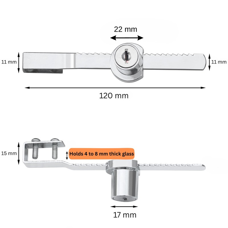 TRIXES Reptile Glass Door Lock for Vivariums, Terrariums, Display Cabinets