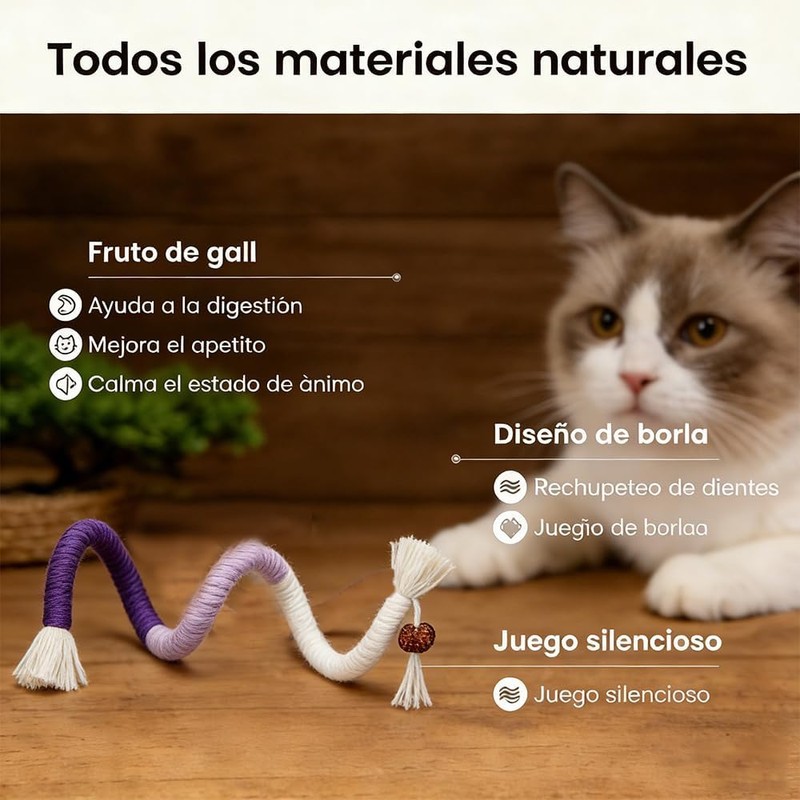 Lumbor37 Cuerdas Masticables para Gatos, 3PCS Juguetes para Masticar Cuerda