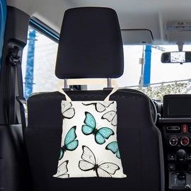 Car Trash Bag, Car Garbage Bag, Car Trash Bag Hanging, Waterproof, Car Back Seat Organizer, Car Trash Can for Car Accessories, Vehicle, Travelling, Camping, Boho Flower Rainbow Butterfly Sunflower