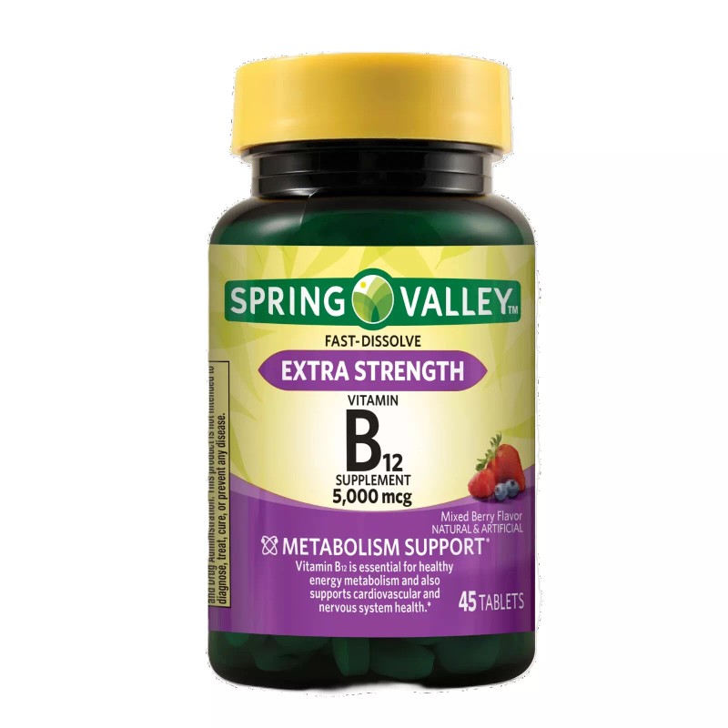 Spring Valley Extra Strength Vitamin B12 Berry, 5000 mcg, 45
