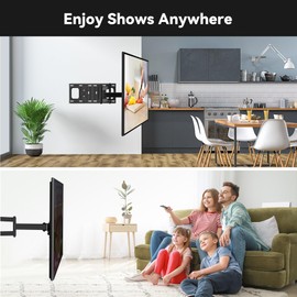 FORGING MOUNT Corner TV Mount with 25.6" Long Arm,Landscape to Portrait Full Motion TV Wall Mount Swivel Tilt Heavy Duty Wall Mount Bracket for 26-65''Screens,Load 77lbs,VESA 400x400mm, Fit 16'' Stud