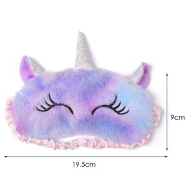 Sleeping Mask Children, Ultra Soft Sleeping Mask Children Girls 3D Cute Animals Sleeping Mask Children for Girls Boys Women Nap Travel (Purple, Unicorn)