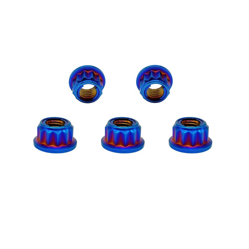 RISON Titanium Nut M8 x 1.25 mm Bi-Hex Sprocket Nut