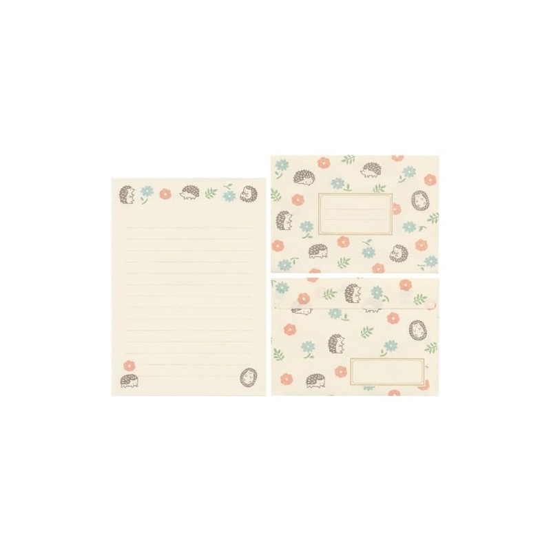 Hanko Letter Set (Hedgehog and Flower) LLH7 (Old LLL305)