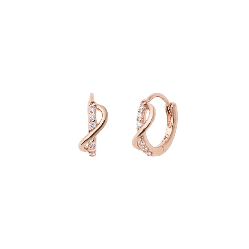 Gold&Deer 14K GF Lume Twist One Touch Ring Earrings Rose