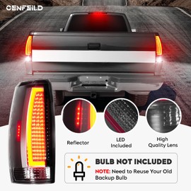 Cenfeild Tail Lights Assembly [LED Kit] Compatible with Chevy Avalanche 2007-2013 Rear Taillight, Chrome Housing Clear Lens