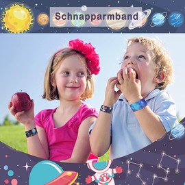 Viicoor Slap Bracelet 24 PCS Space Slap Wrist Bands Bulk for Kids Party Bag Fillers Party Supplies Flavors Gift for Girls Boys Birthday Christmas