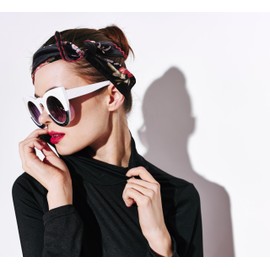 Arumary Soft Cotton Floral Bandanas, Hair wrapper, Headband, Handkerchief, Hair scarf, Neckerchief, 21”X21” (Black)