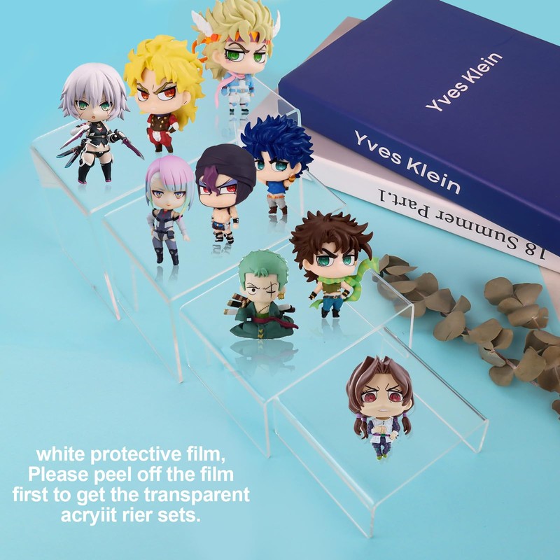 CTDMJ Acrylic Display Risers 4Pcs Clear Acrylic Display Risers 4Sizes