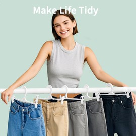 YeHeng 30 Pack Hanger Clips, 2.6 Inch Plastic Clothes Pins, Heavy Duty Hanger Clips for Skirts, Pants, for Baby Clothes Hangers, White