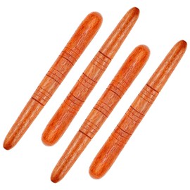 FERCAISH 4 Pieces Wooden Acupressure Pen Ears Massage Stick, Trigger Point Massager, Thai Massage Sticks, Wooden Trigger Roller Massage Pen, for Ear Therapy, Face Massage, Foot Relaxing
