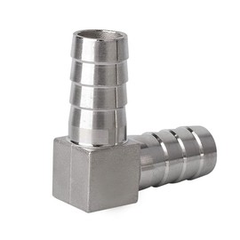 Metalwork Casting 304 Stainless Steel Hose Barb Fitting, 90 Degree L Right Angle Barbed Elbow, 1" Barbed x 1" Barbed (Pack of 2)