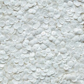 5mm Cup Sequins Opaque Glossy Bridal Snow White Made in USA