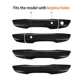 Thenice for 10th Gen Civic Carbon Fiber Style Door Handle Cover for Honda Civic 2017 2018 2019 2020 2021 With Smart Auto Lock Holes