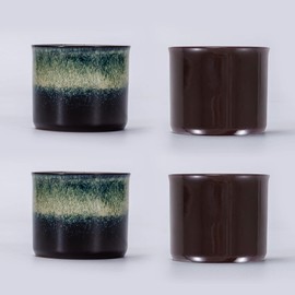 RISTEASO Espresso Cups Set of 4, Ceramic Espresso Cups, Expresso Shots Cups, 2.5oz Tea Cups, Demitasse Cups