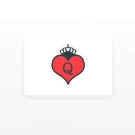 2x Queen of Hearts Temporary Tattoos