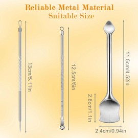 3 Pcs Blackhead Remover Pimple Popper Tool Kit, Pore Prep Tool, Stainless Steel Blackhead Extractions Tool for Nose and Face, Professional Removal Tool for Acne, Whitehead Popping, Blemish, Comedone