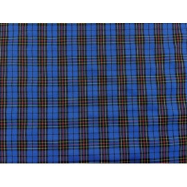 AMORNPHAN 60 Inch Plaid Scottish Traditional Pattern Tartan Motif Printed 100% Woven Cotton Fabric for Clothing Tablecloth Decorative Sewing Arts Crafts Upholstery and Home Accents for 1 Yard (Blue)