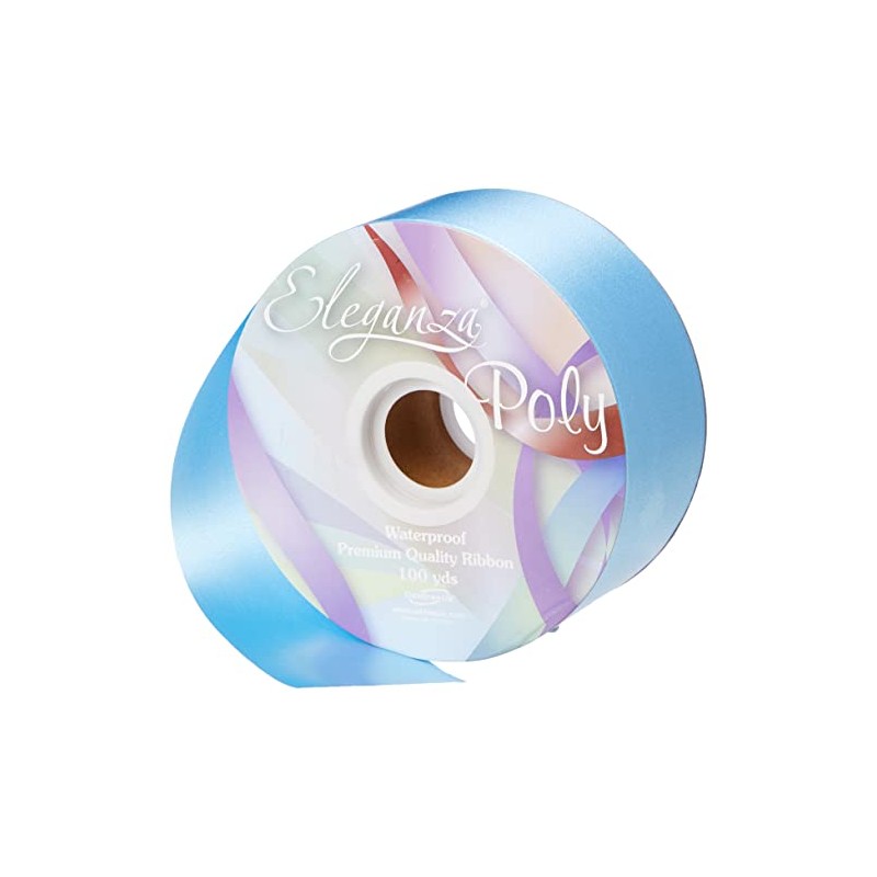 Eleganza Waterproof Poly Ribbon, Light Blue, 50 mm x 91