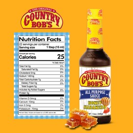 Country Bob's Honey Habanero Sauce 13 oz - Sweet & Spicy All Purpose Sauce Honey for Meat, Chicken, Fish, & Veggies - Marinating, Grilling & Dipping