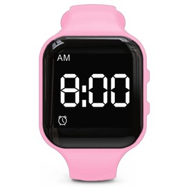 e-vibra Vibrating Alarm Watch Waterproof Wake Up Watch Silent Medical Reminder Watch - with Timer and 15 Daily Alarms (Pink)